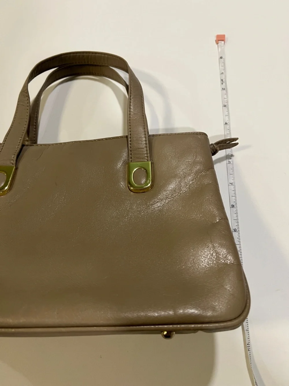 Ganson‎ - 80s/90s Top-Handle Tote Bag in Taupe Beige